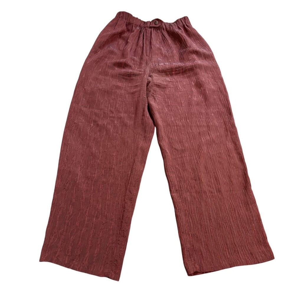 Vintage Gucci Silk Jacquard Pajama Pants in Red